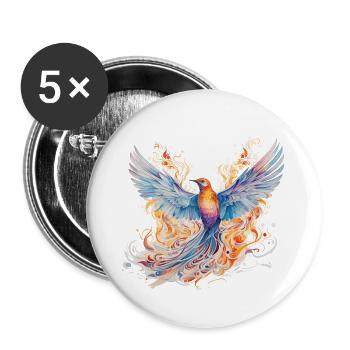 Paradise Bird - Buttons small 1''/25 mm (5-pack) - white - Front