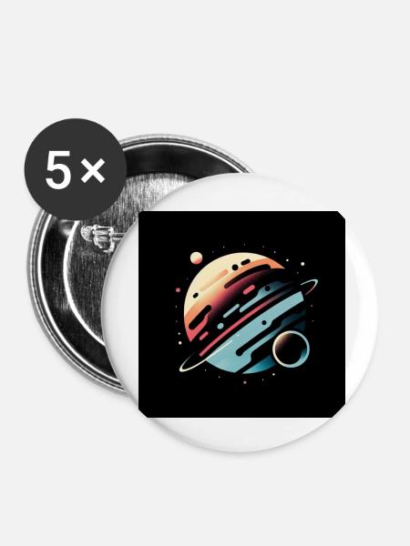 Kosmische Eleganz - Buttons klein 25 mm (5er Pack) - Weiß