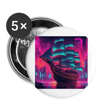 Sailing ship - Buttons small 1''/25 mm (5-pack) - white - Front