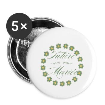 Floral Bride - Die Brautblumen - Buttons klein 25 mm (5er Pack) - Weiß - Vorne