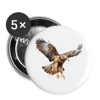 Majestätischer Bussard - Buttons klein 25 mm (5er Pack) - Weiß - Vorne