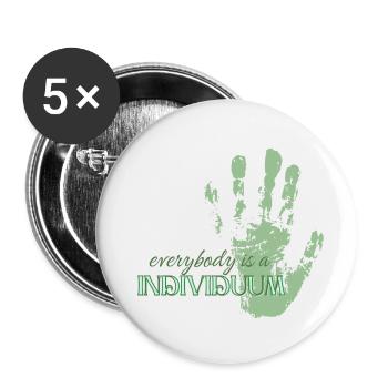 Tout le monde est un individuum - Lot de 5 petits badges (25 mm) - blanc - Devant