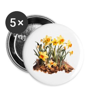 Daffodil Bloom - Buttons small 1''/25 mm (5-pack) - white - Front