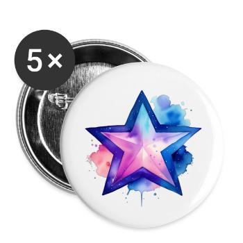 Color splash: Star - Buttons small 1''/25 mm (5-pack) - white - Front
