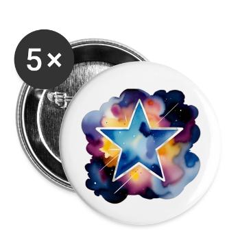 Color splash: Dark Star - Buttons small 1''/25 mm (5-pack) - white - Front