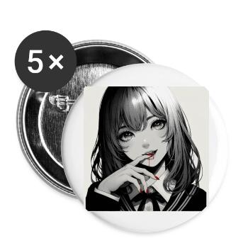 Killer Girl - Buttons klein 25 mm (5er Pack) - Weiß - Vorne