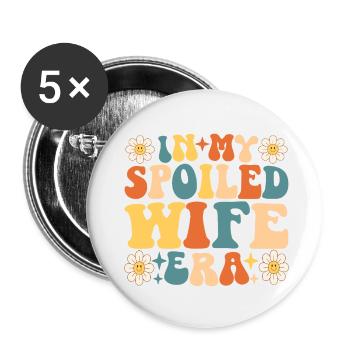In der Ära meiner verwöhnten Ehefrau - Buttons klein 25 mm (5er Pack) - Weiß - Vorne
