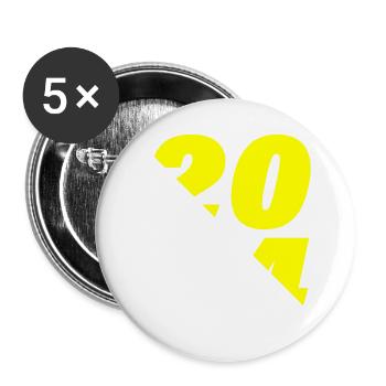 2024 Jahr - Buttons klein 25 mm (5er Pack) - Weiß - Vorne