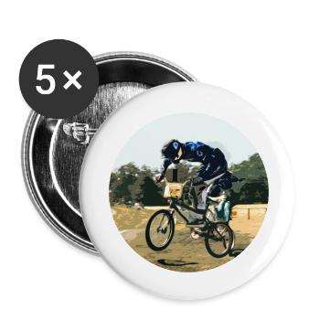 bmx - Lot de 5 petits badges (25 mm) - blanc - Devant