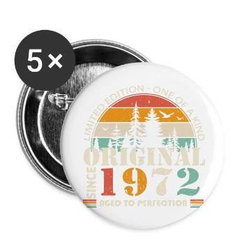 1972 : Légende vintage pour le 52e anniversaire - Lot de 5 petits badges (25 mm) - blanc - Devant