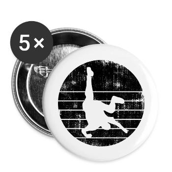 Breakdancer - Buttons small 1''/25 mm (5-pack) - white - Front
