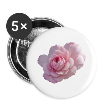Rose Pink - Buttons klein 25 mm (5er Pack) - Weiß - Vorne
