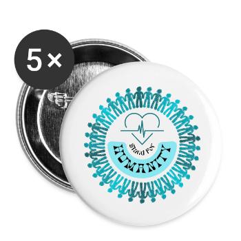 Défendez l’humanité - Lot de 5 petits badges (25 mm) - blanc - Devant