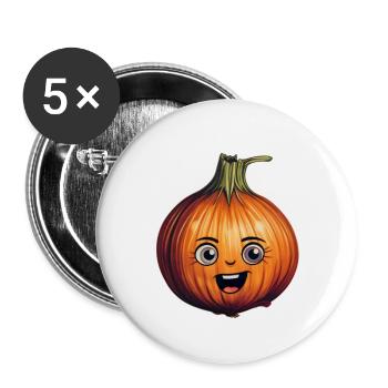 Onion Kawaii - Buttons small 1''/25 mm (5-pack) - white - Front