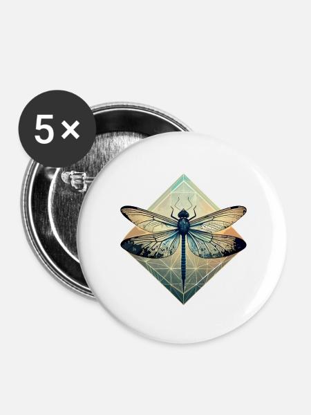 dragonfly - Buttons klein 25 mm (5er Pack) - Weiß