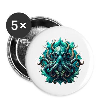 octopuses - Buttons small 1''/25 mm (5-pack) - white - Front