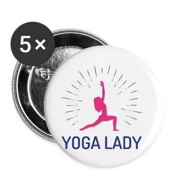 Yoga-Mädchen - Buttons klein 25 mm (5er Pack) - Weiß - Vorne