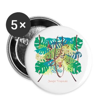 Tropical jungle, but where is the panther? - Buttons small 1''/25 mm (5-pack) - white - Front