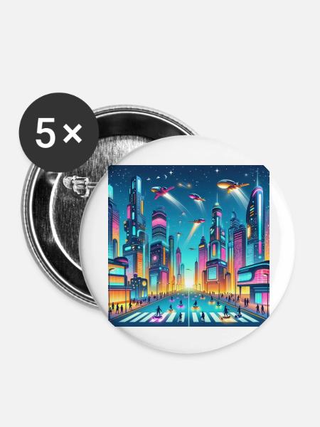 Next Time - Buttons klein 25 mm (5er Pack) - Weiß