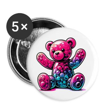 Bear - Buttons small 1''/25 mm (5-pack) - white - Front