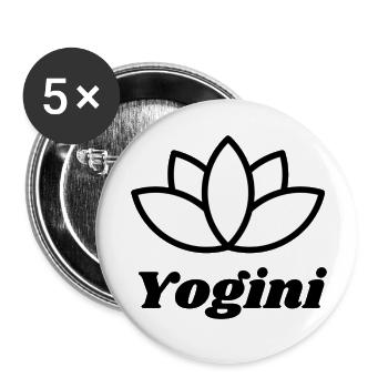 Yogini Lotus Black White - Buttons small 1''/25 mm (5-pack) - white - Front