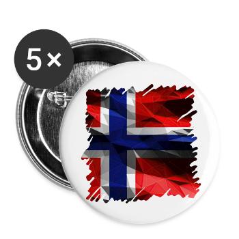 Norvège Norvège Drapeau Scandinavie Norden Tor Viking - Lot de 5 petits badges (25 mm) - blanc - Devant