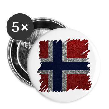 Norvège Norvège Drapeau Scandinavie Norden Tor Viking - Lot de 5 petits badges (25 mm) - blanc - Devant