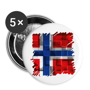 Norvège Norvège Drapeau Scandinavie Norden Tor Viking - Lot de 5 petits badges (25 mm) - blanc - Devant