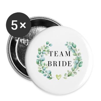 Team Floral Strap - Matching Tshirt - Buttons small 1''/25 mm (5-pack) - white - Front