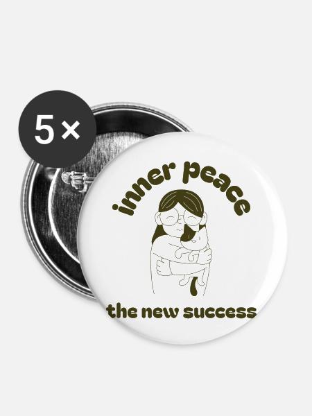 Innerer Frieden - Buttons klein 25 mm (5er Pack) - Weiß