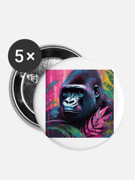 Gorilla - Buttons klein 25 mm (5er Pack) - Weiß