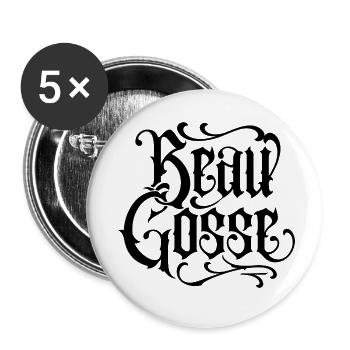 Beau Gosse - Lot de 5 petits badges (25 mm) - blanc - Devant