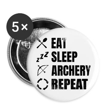 Bogensport Zeitplan - Buttons klein 25 mm (5er Pack) - Weiß - Vorne
