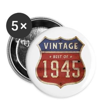 79 Jahre alter Jahrgang 1945 Limitierte Auflage 79. - Buttons klein 25 mm (5er Pack) - Weiß - Vorne