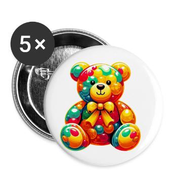 Bear - Buttons small 1''/25 mm (5-pack) - white - Front