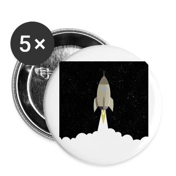 Décollage de la fusée - Lot de 5 petits badges (25 mm) - blanc - Devant