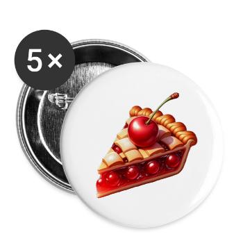 Cherry Pie - Buttons small 1''/25 mm (5-pack) - white - Front