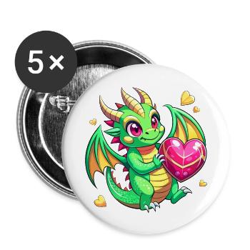 Colorful Dragon - Buttons small 1''/25 mm (5-pack) - white - Front