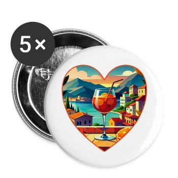 Drink Sommer Urlaub Liebe Traum Shirt Geschenk - Buttons klein 25 mm (5er Pack) - Weiß - Vorne