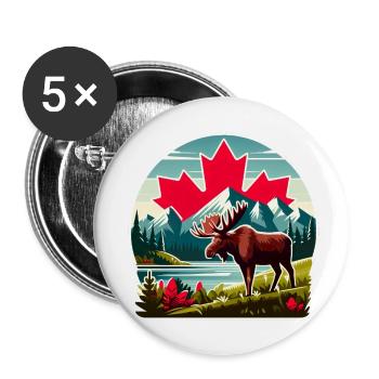 Canada 1 (en anglais seulement) - Lot de 5 petits badges (25 mm) - blanc - Devant