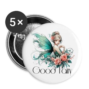 Fairy Godmother Gift - Buttons small 1''/25 mm (5-pack) - white - Front