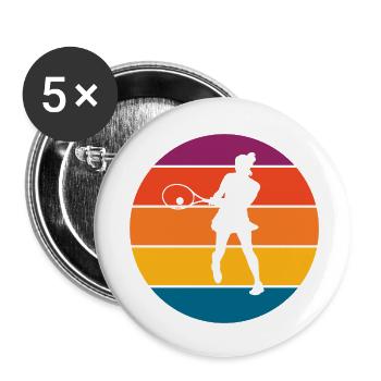 Tennis - Buttons klein 25 mm (5er Pack) - Weiß - Vorne