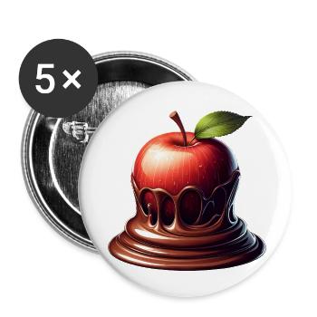 Schokoladen-Apfel-Fusion Schmelzendes Design - Buttons klein 25 mm (5er Pack) - Weiß - Vorne