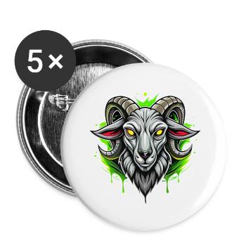 Ziege - Buttons klein 25 mm (5er Pack) - Weiß - Vorne