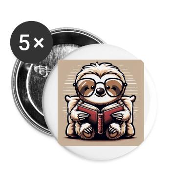 Bookworm - Buttons small 1''/25 mm (5-pack) - white - Front