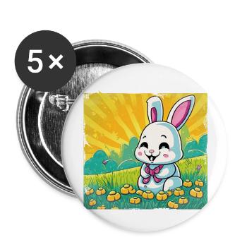 Hase comic style lustig - Buttons klein 25 mm (5er Pack) - Weiß - Vorne