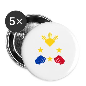 Philippines drapeau philippin fierté je cadeau - Lot de 5 petits badges (25 mm) - blanc - Devant