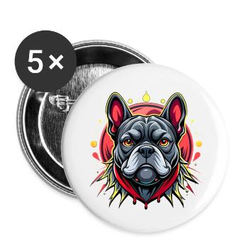 Bulldog Color Splash - Buttons small 1''/25 mm (5-pack) - white - Front