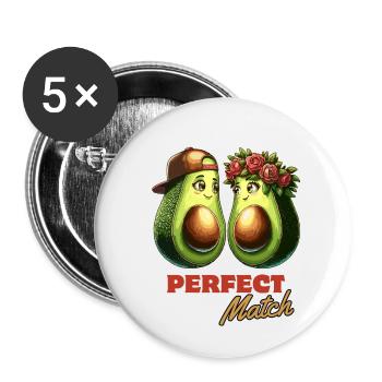 Avocado Perfect Match - Buttons klein 25 mm (5er Pack) - Weiß - Vorne