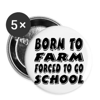Ferme - Lot de 5 petits badges (25 mm) - blanc - Devant